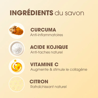 Savon Anti-Taches au Curcuma et à l’Acide Kojique